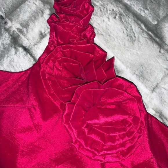 AX Paris NWT Shiny Pink One-Shoulder Dress 10 - Picture 3 of 4